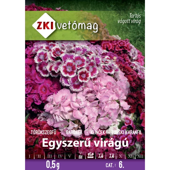 ZKI Virág Törökszegfű Egyszerű virágú magas színkeverék  0,5 g