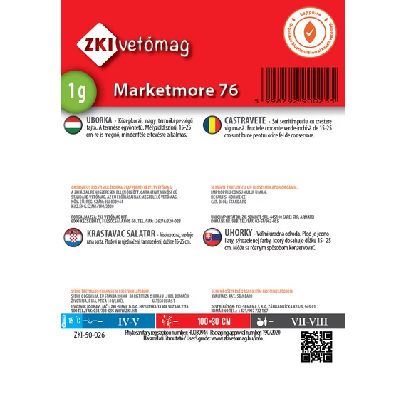 Marketmore 76 Uborka 1 g hátlap